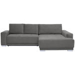 ECKSOFA  in Flachgewebe Grau  293/195 cm  - Silberfarben/Grau, Design, Holz/Textil (293/195cm) - Cantus