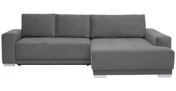 ECKSOFA  in Flachgewebe Grau  293/195 cm  - Silberfarben/Grau, Design, Holz/Textil (293/195cm) - Cantus
