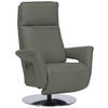 RELAXSESSEL in Leder Grau  - Edelstahlfarben/Grau, Design, Leder/Metall (83/112/87-174cm) - Valdera