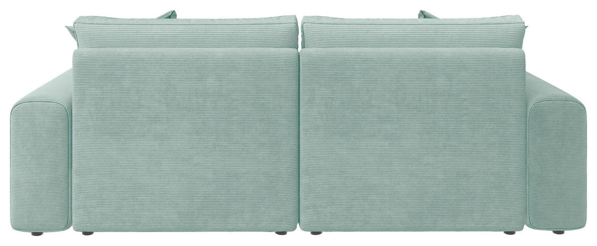 BIGSOFA Cord Salbeigrün  - Salbeigrün/Schwarz, MODERN, Kunststoff/Textil (234/93/190cm) - Carryhome