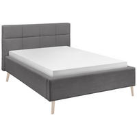 POLSTERBETT 140/200 cm,  in Grau,  - Eichefarben/Grau, KONVENTIONELL, Holz/Textil (140/200cm) - SetOne by Musterring