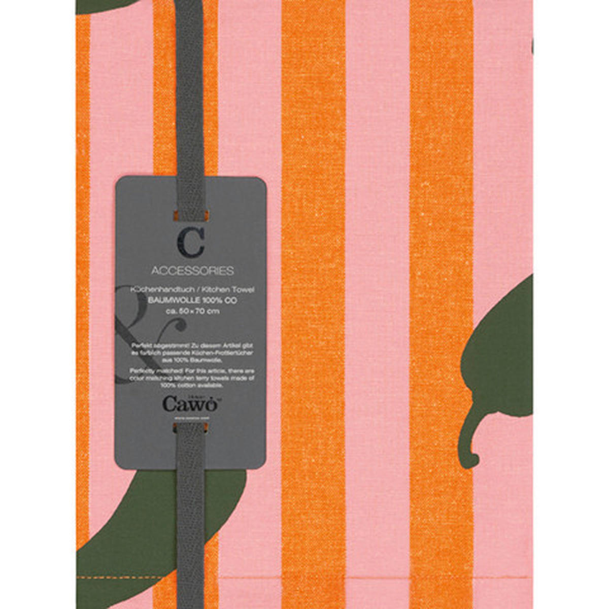 GESCHIRRTUCH Grün, Orange, Rosa  - Orange/Rosa, Basics, Textil (50/70cm) - Cawoe