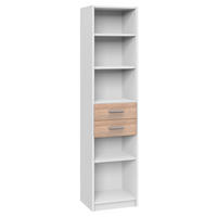 REGAL Weiß, Eichefarben  - Eichefarben/Alufarben, KONVENTIONELL, Holzwerkstoff/Kunststoff (48/197/40cm) - Boxxx