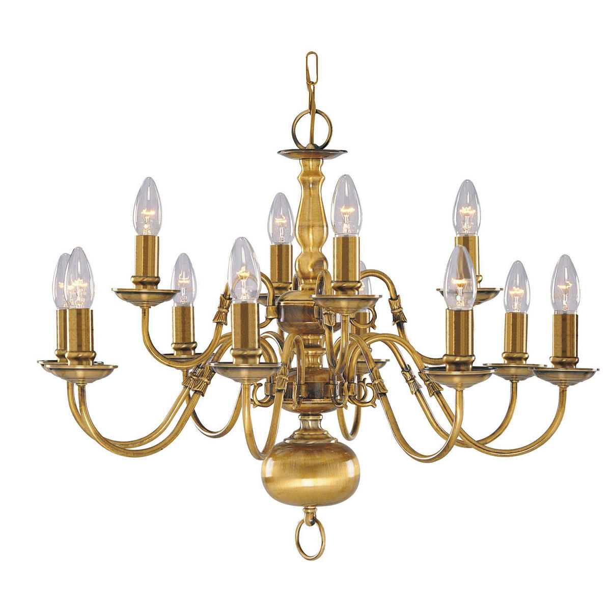 LESTENEC  FLEMISH      62/120 cm      E14 - barve medenine, Design, kovina (62/120cm)