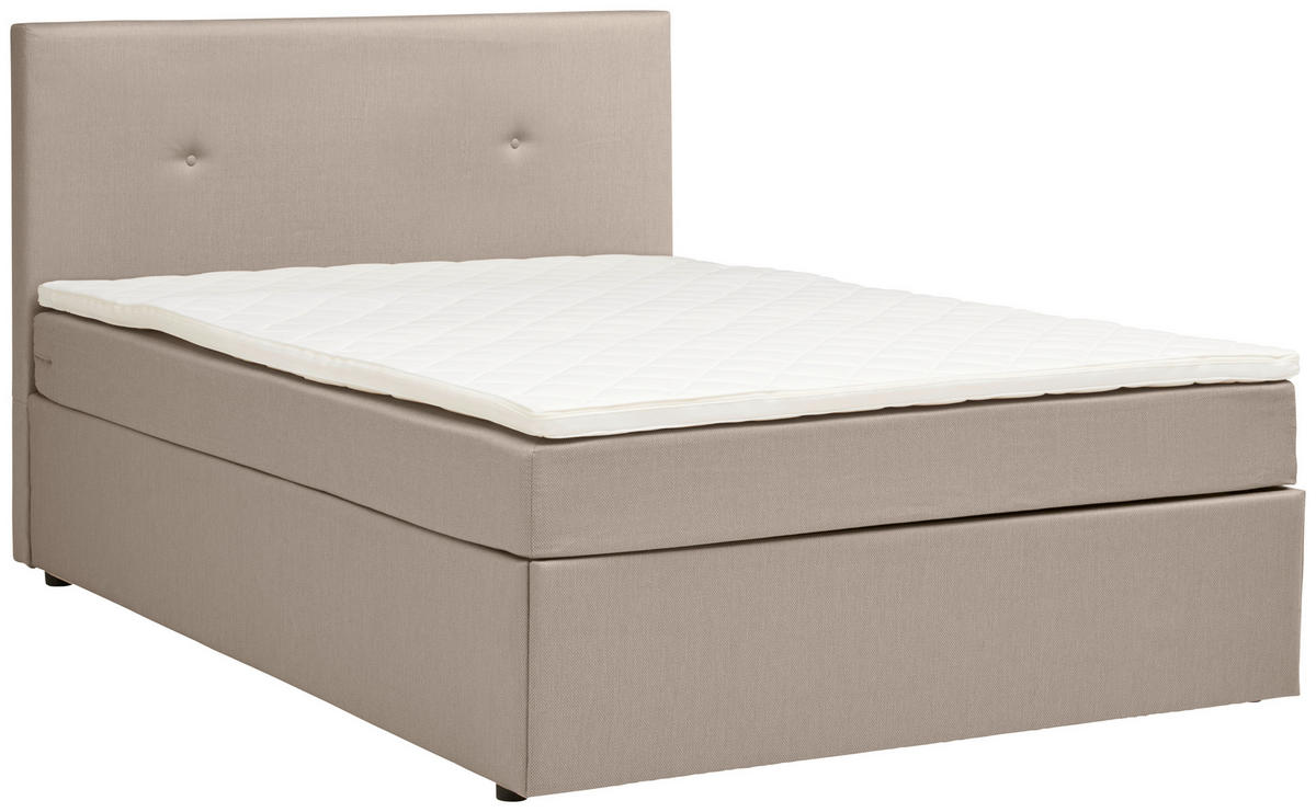 BOXBETT 120/200 cm  in Sandfarben  - Sandfarben/Schwarz, KONVENTIONELL, Holz/Kunststoff (120/200cm) - P & B