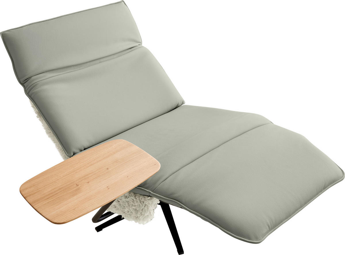 SESSEL Hochflor Echtleder Weiss, Grauweiss  - Weiss/Schwarz, Design, Leder/Textil (84/65/91cm) - Koinor