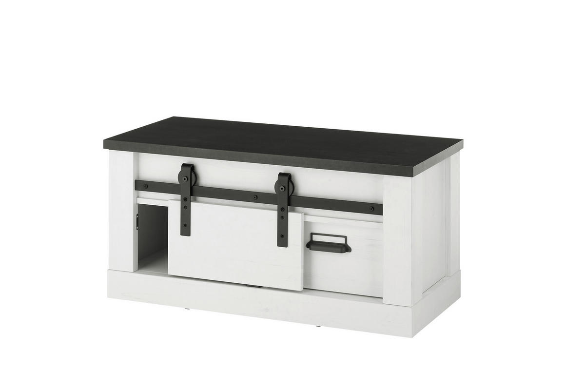 GARDEROBENBANK  in 93/46/43 cm  - Anthrazit/Schwarz, Design, Holzwerkstoff/Metall (93/46/43cm) - Modante