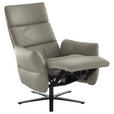RELAXSESSEL in Leder Hellgrau  - Hellgrau/Schwarz, Design, Leder/Metall (82/119/85cm) - Dieter Knoll