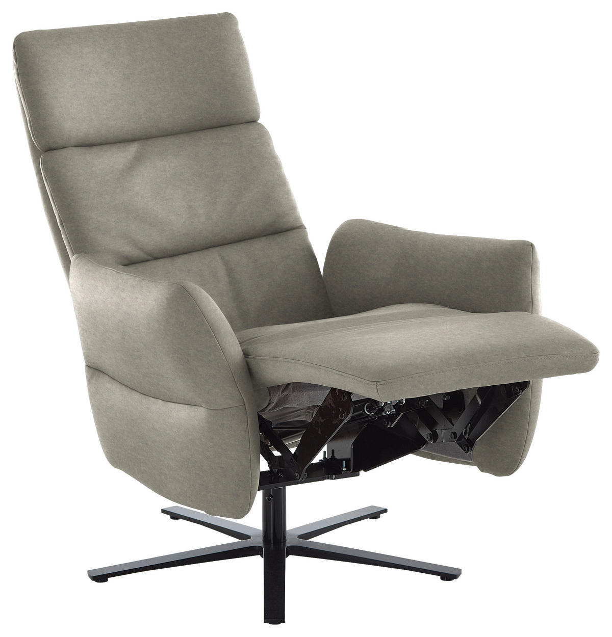 RELAXSESSEL in Leder Hellgrau  - Hellgrau/Schwarz, Design, Leder/Metall (82/119/85cm) - Dieter Knoll