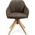 ARMLEHNSTUHL  in Velours  - Eichefarben/Braun, Design, Holz/Textil (58/82,5-85,2/60cm) - Johann Jakob