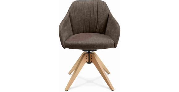 ARMLEHNSTUHL in Velours - Eichefarben/Braun, Design, Holz/Textil (58/82,5-85,2/60cm) - Johann Jakob