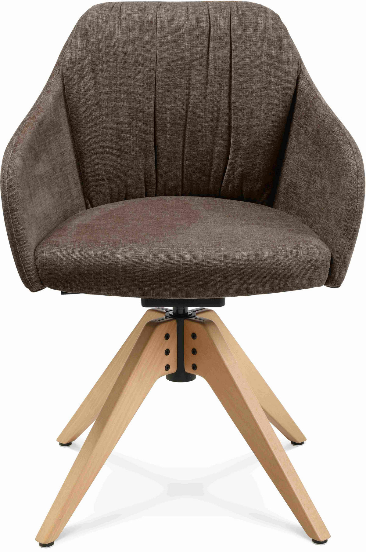 ARMLEHNSTUHL  in Velours  - Eichefarben/Braun, Design, Holz/Textil (58/82,5-85,2/60cm) - Johann Jakob