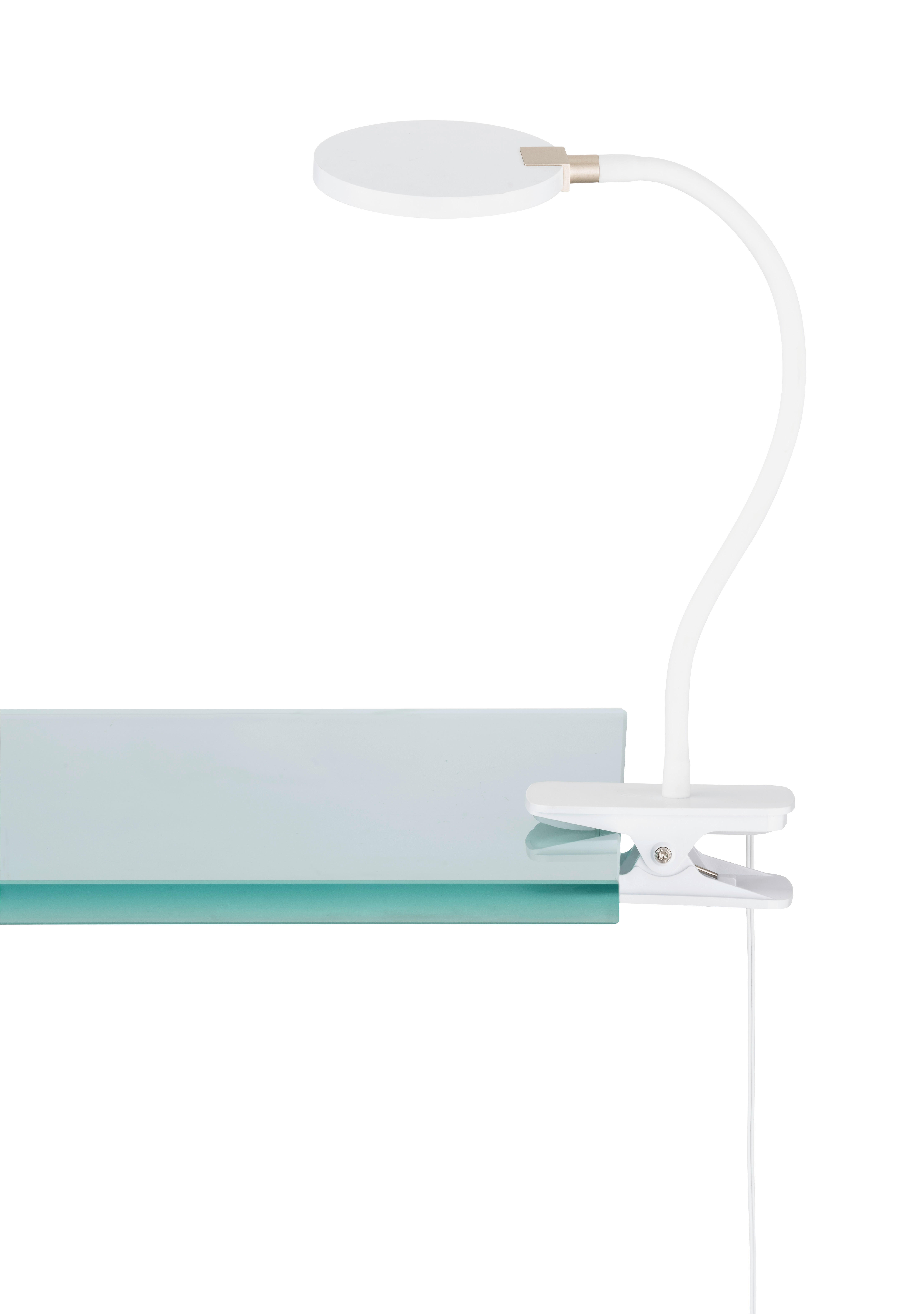 LED-KLEMMLEUCHTE 10,5/35 cm   - Weiß, Design, Kunststoff (10,5/35cm)