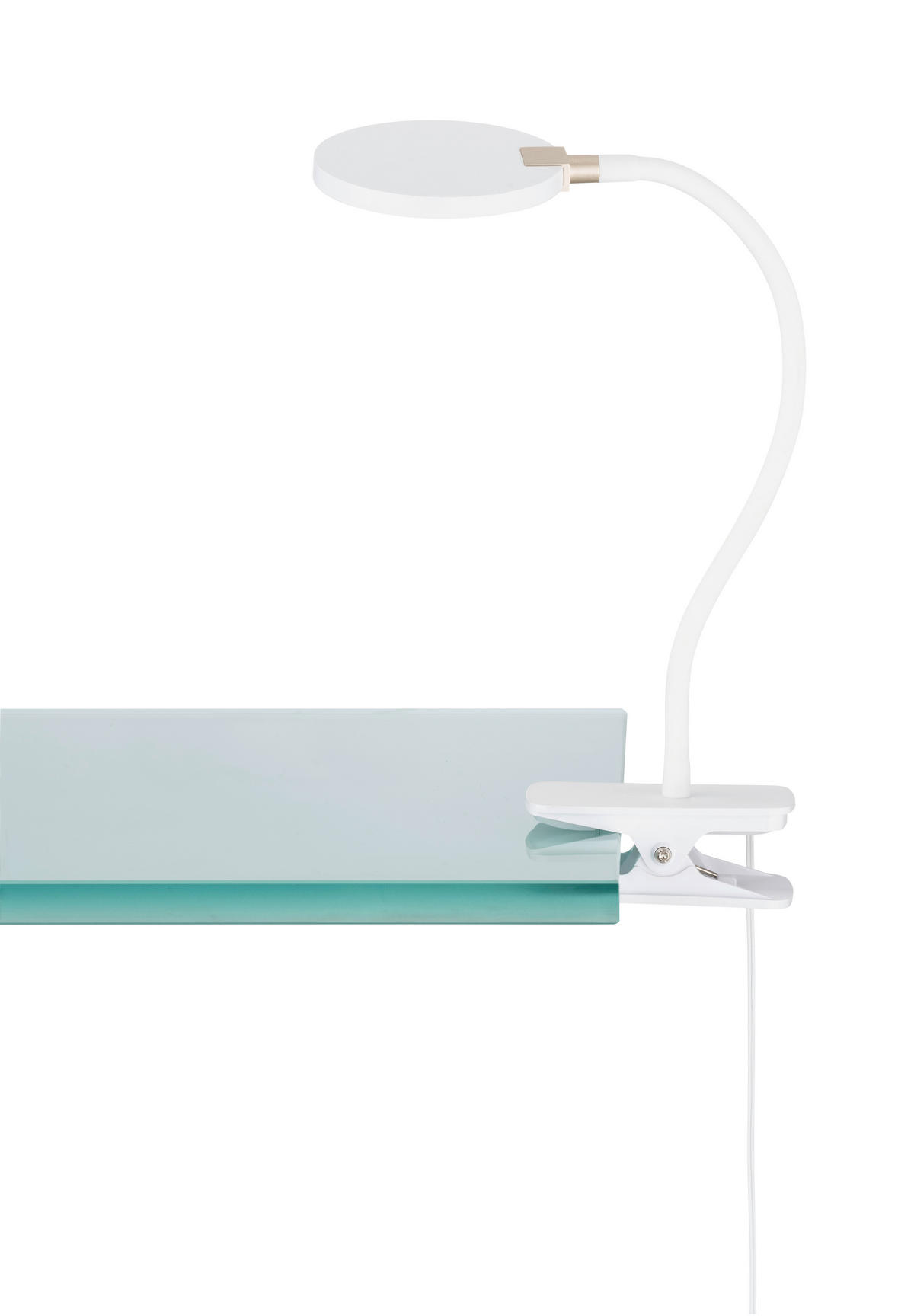 LED-KLEMMLEUCHTE 10,5/35 cm   - Weiß, Design, Kunststoff (10,5/35cm)