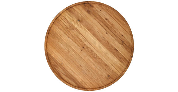 COUCHTISCH Eiche massiv 80/80/40 cm rund Eichefarben  - Eichefarben, Trend, Holz (80/80/40cm) - Linea Natura