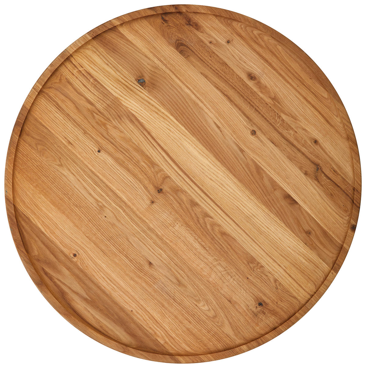 COUCHTISCH Eiche massiv 80/80/40 cm rund Eichefarben  - Eichefarben, Trend, Holz (80/80/40cm) - Linea Natura