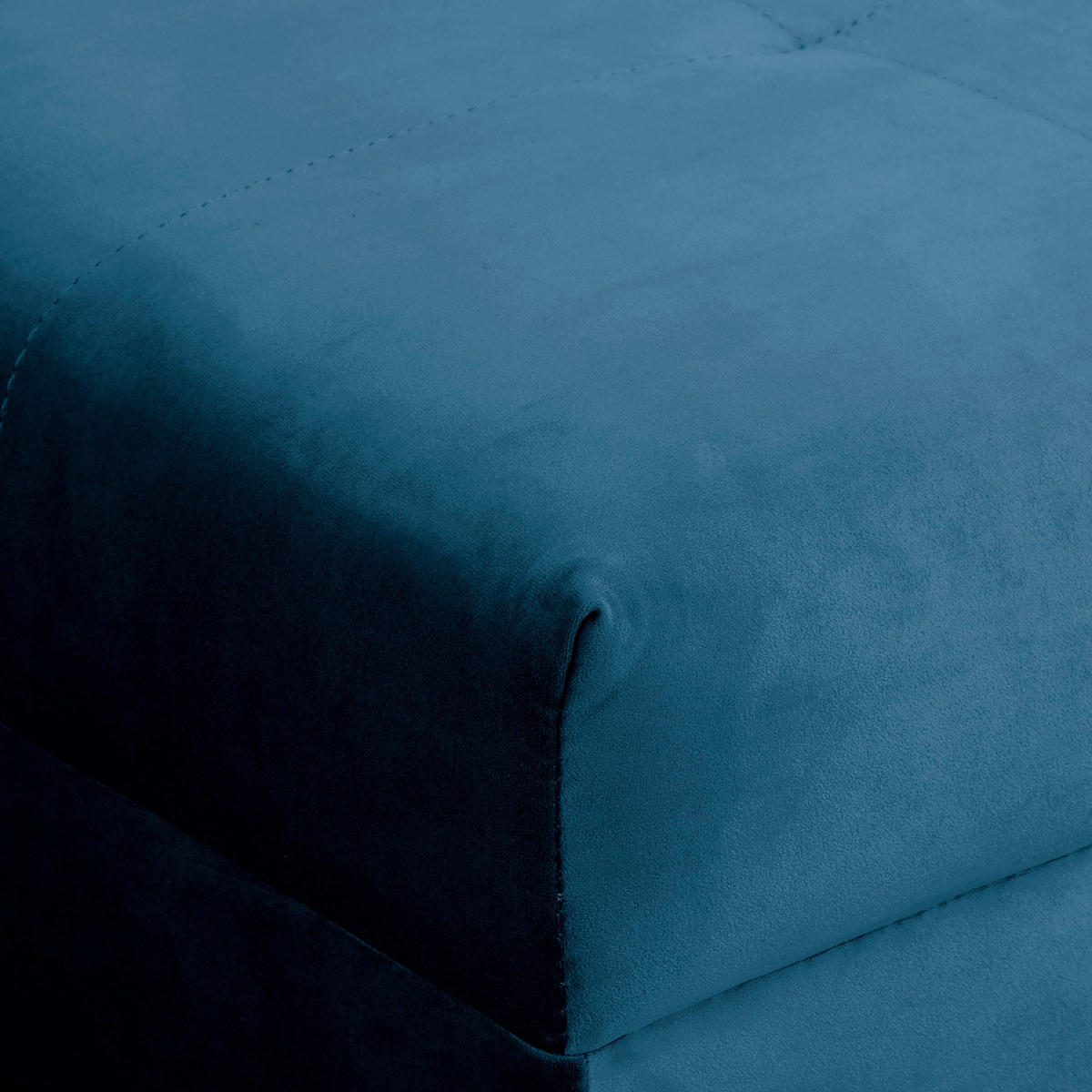 ECKSOFA inkl. Hocker Ariella Blau Samt Rückenkissen, Hocker  - Blau/Naturfarben, Design, Holz/Textil (161/231cm) - Livetastic