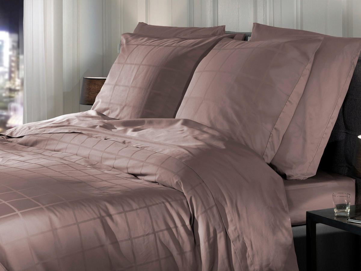 BETTWÄSCHE 2-teilig Diamante Makosatin 135/200 cm  - Dunkelrosa, Basics, Textil (135/200cm)
