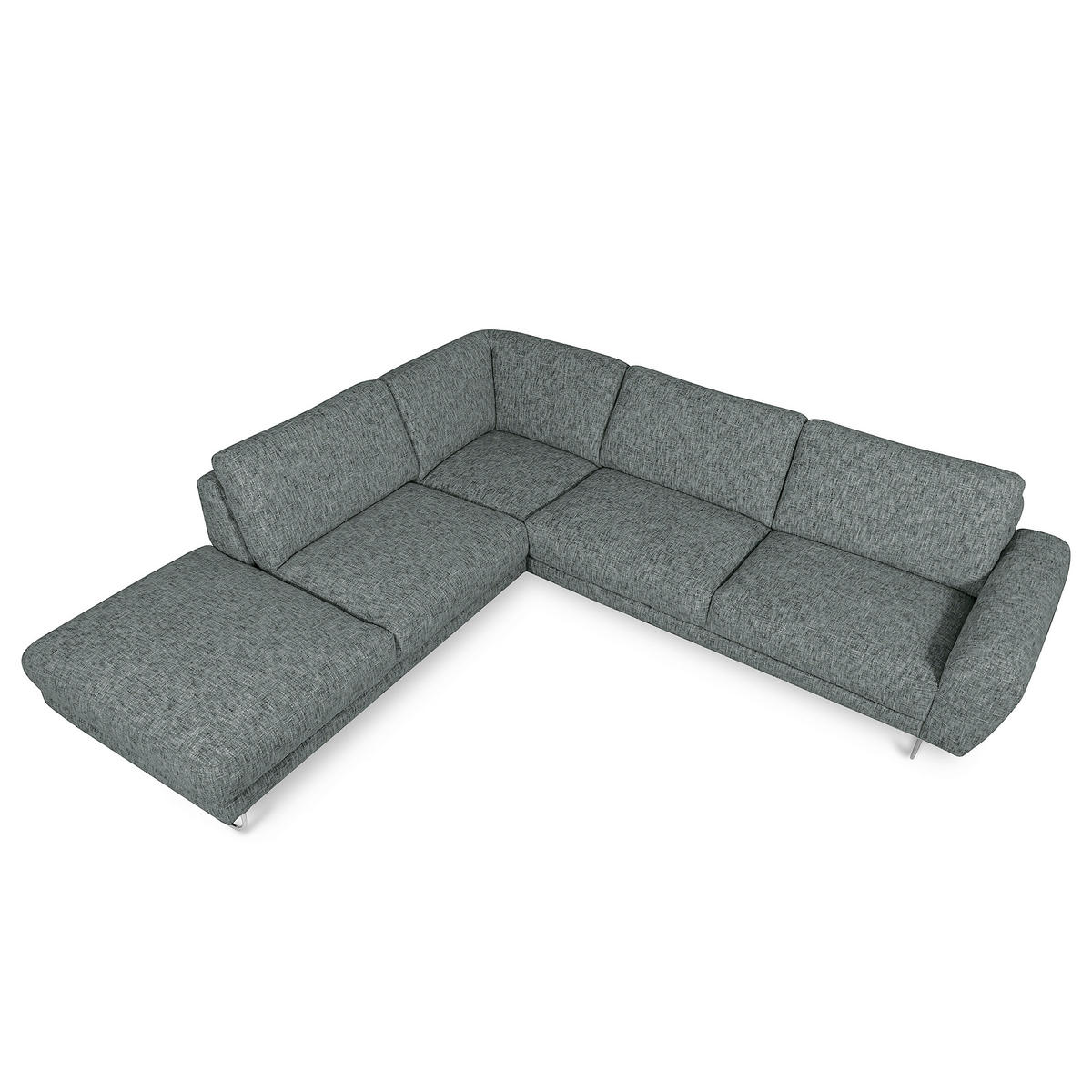 ECKSOFA 250/273 cm SPRING in Webstoff Anthrazit Zierkissen  250/273 cm  - Chromfarben/Anthrazit, Design, Textil/Metall (250/273cm) - Livetastic
