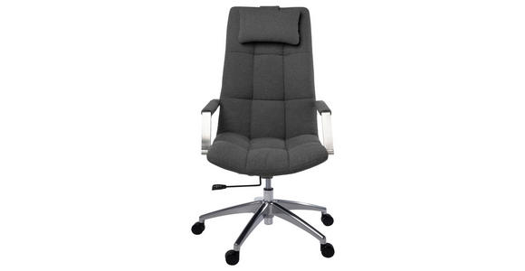 CHEFSESSEL Teddystoff Dunkelgrau - Dunkelgrau, Design, Kunststoff/Textil (66/115-125/73cm) - Novel