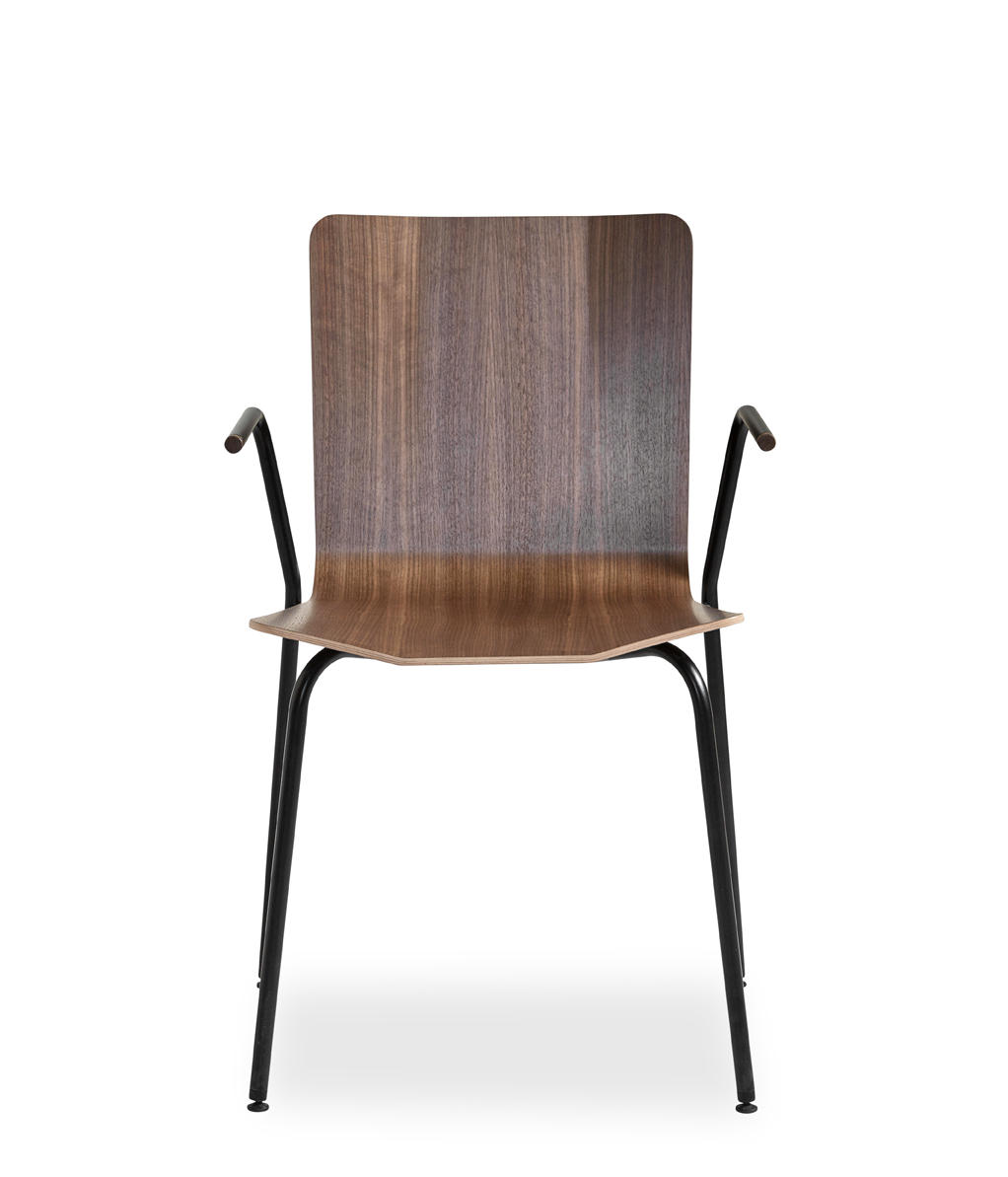 STOL stål  - nötfärg/valnötsfärgad, Design, metall/trä - Skovby