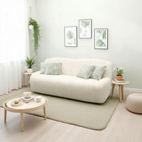 3-SITZER-SOFA 100 034 Chenille Creme  - Creme/Schwarz, MODERN, Kunststoff/Textil (197/82/93cm) - Livetastic