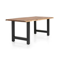 ESSTISCH in Holz 140/80/76,5 cm  - Schwarz/Naturfarben, MODERN, Holz/Metall (140/80/76,5cm) - Livetastic