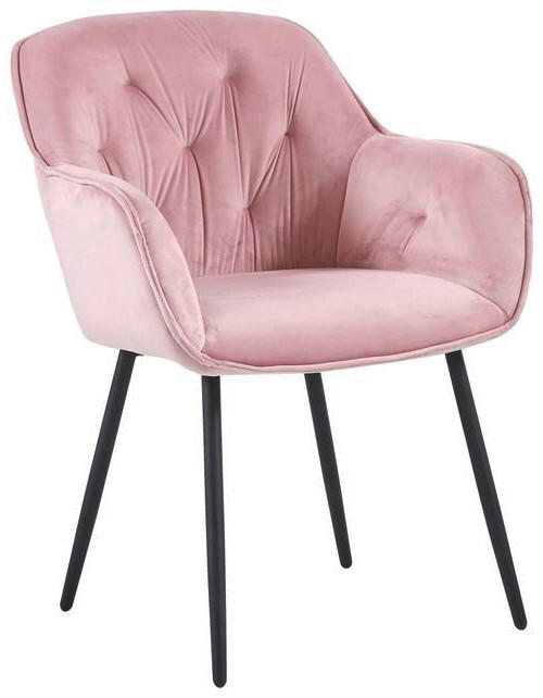ARMLEHNSTUHL  in Gusseisen Samt  - Schwarz/Rosa, MODERN, Textil/Metall (63/87/64cm) - MID.YOU