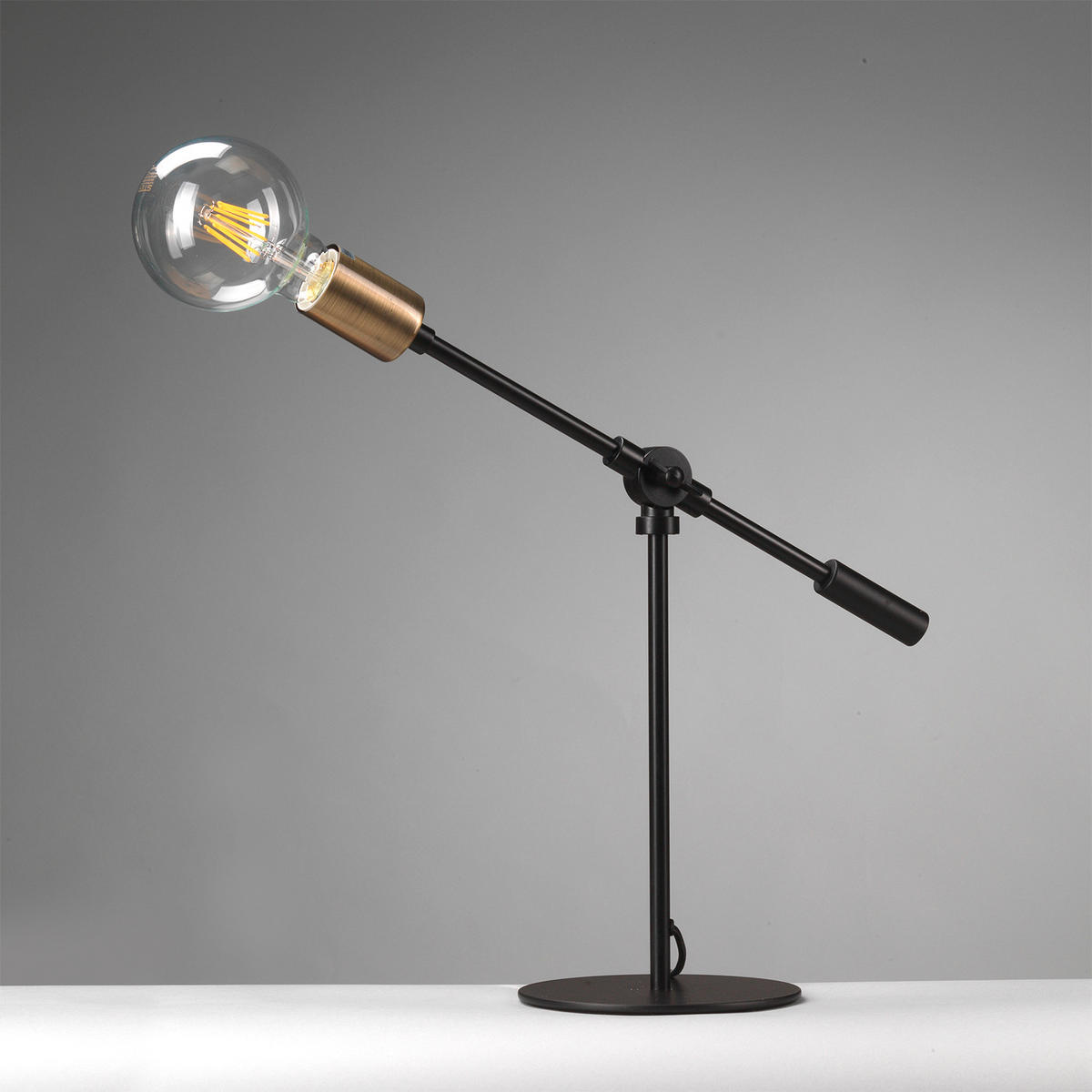 TISCHLEUCHTE 55/15/45 cm   - Goldfarben/Schwarz, Design, Metall (55/15/45cm)