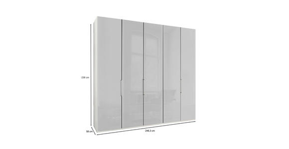FALTTÜRENSCHRANK 250/236/58 cm 3-türig Weiß  - Chromfarben/Weiß, KONVENTIONELL, Glas/Holzwerkstoff (250/236/58cm) - Dieter Knoll