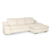 ECKSOFA in Chenille Creme  - Chromfarben/Creme, Design, Textil/Metall (286/165cm) - Livetastic