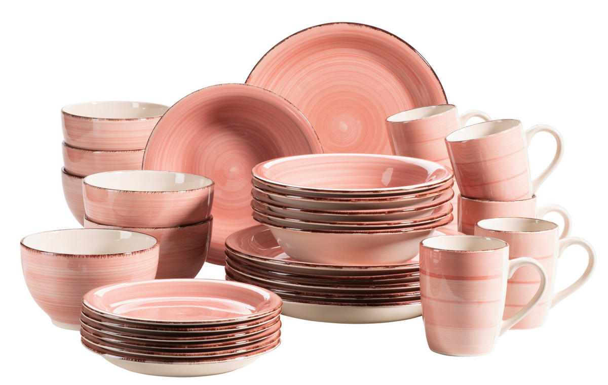 KOMBISERVICE Koralle 30-teilig Lumaca  - Koralle, Basics, Keramik (60/32/32cm) - Mäser