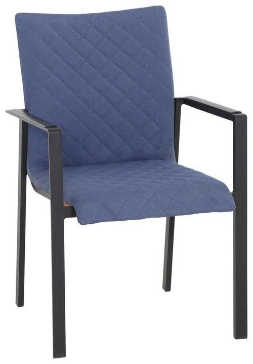 STAPELSESSEL Aluminium Anthrazit, Blau  - Blau/Anthrazit, Design, Textil/Metall (62,5/88/58cm)