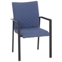 STAPELSESSEL Aluminium Anthrazit, Blau  - Blau/Anthrazit, Design, Textil/Metall (62,5/88/58cm)