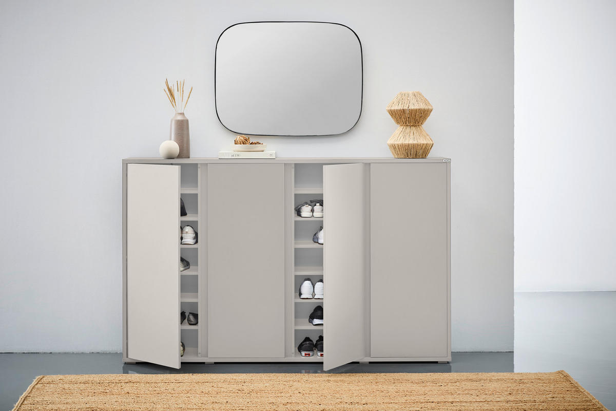 SCHUHSCHRANK Kaschmir  - Kaschmir/Anthrazit, KONVENTIONELL, Holzwerkstoff/Kunststoff (192,7/120/34cm) - Xora