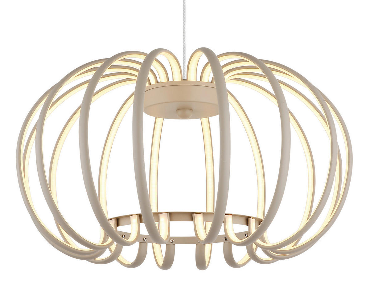 LED-HÄNGELEUCHTE 40/120 cm  - Sandfarben/Weiß, Design, Kunststoff/Metall (40/120cm) - Globo