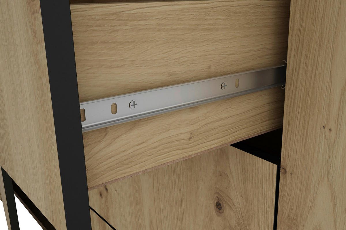 SIDEBOARD  in 140/84/40 cm  - Schwarz/Eiche Artisan, Design, Holzwerkstoff/Kunststoff (140/84/40cm) - MID.YOU