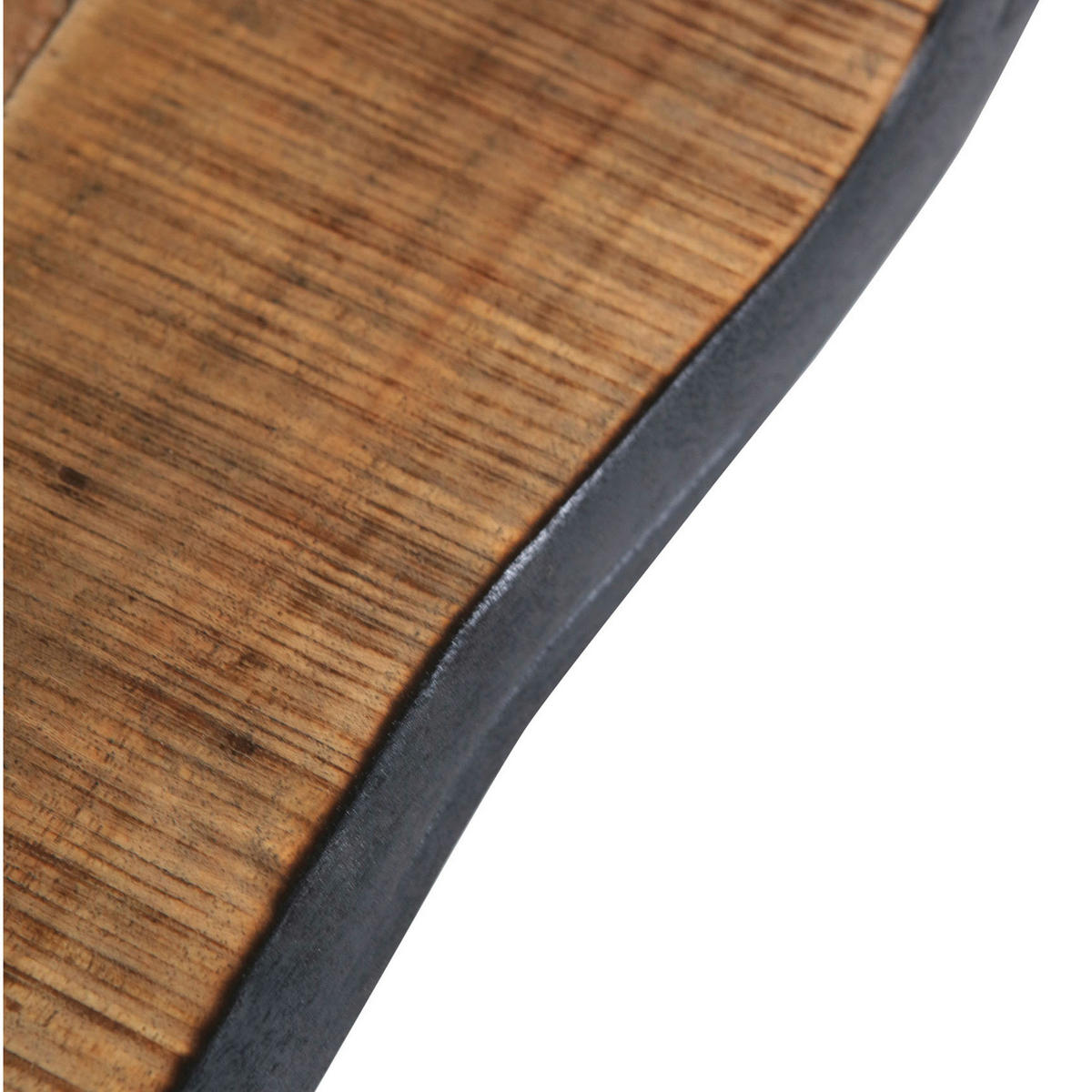 SITZBANK 180/45/45 cm Schwarz, Akaziefarben Akazie massiv  - Schwarz/Akaziefarben, Design, Holz/Metall (180/45/45cm) - Landscape