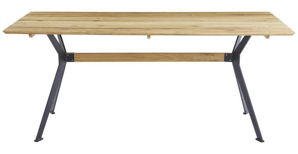 ESSTISCH in Holz 160/90/75 cm - Wildeiche/Schwarz, Natur, Holz/Metall (160/90/75cm) - Carryhome