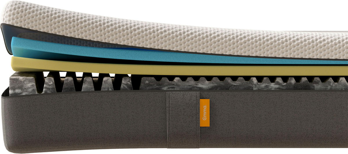 WENDEMATRATZE 100/200 cm, Höhe ca.: 25 cm, Wendematratze mit unterschiedlichen Härtegraden, H2 + H3 = mittel + fest, 5-Zonen - Weiß/Grau, Basics, Textil (100/200cm) - Emma