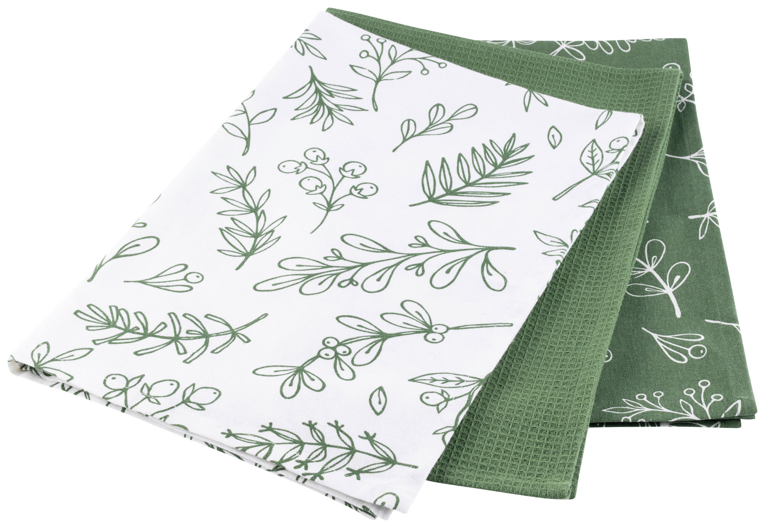 GESCHIRRTUCH-SET 3-teilig Grün  - Grün, Design, Textil (50/70cm) - X-Mas