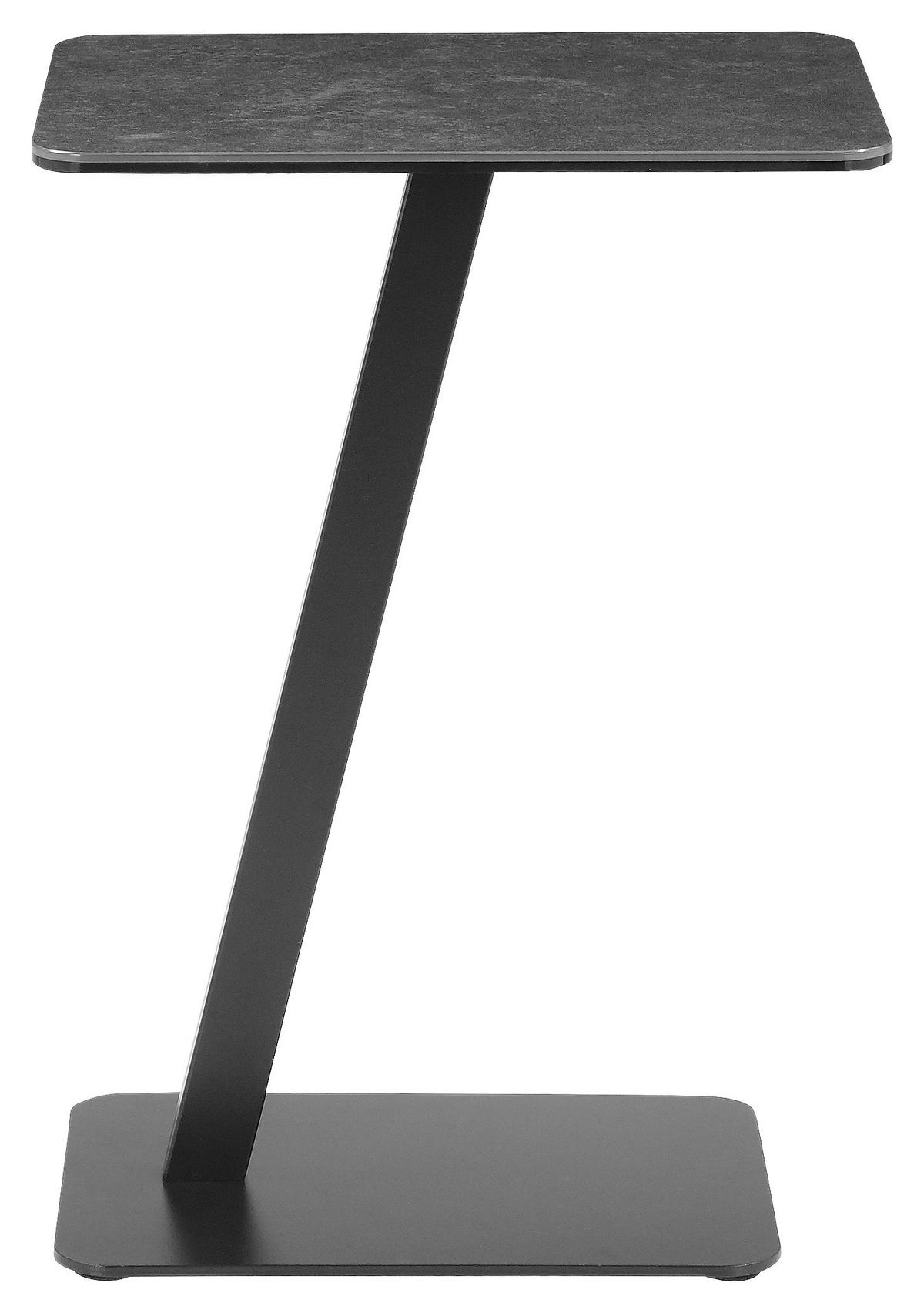 BEISTELLTISCH 40/30/55,5 cm Grau, Schwarz rechteckig  - Schwarz/Grau, Basics, Glas/Keramik (40/30/55,5cm) - Xora