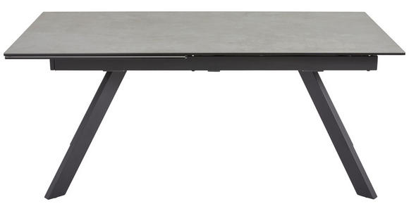 ESSTISCH in Metall, Glas, Keramik 180-260/95/76 cm - Schwarz/Grau, Design, Glas/Keramik (180-260/95/76cm) - Novel