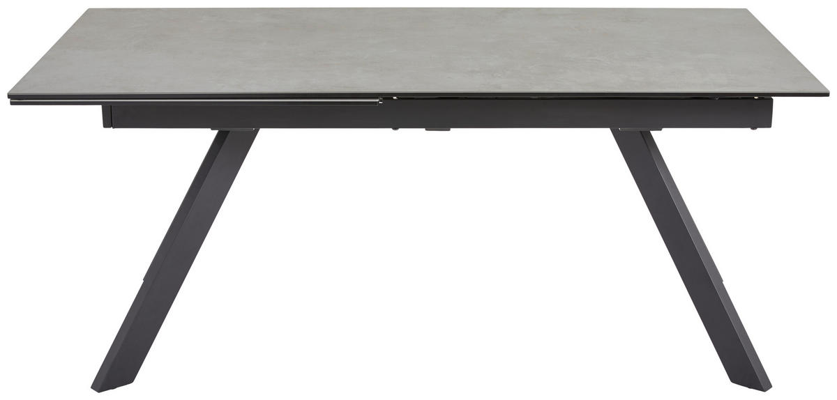 ESSTISCH in Metall, Glas, Keramik 180-260/95/76 cm   - Schwarz/Grau, Design, Glas/Keramik (180-260/95/76cm) - Novel
