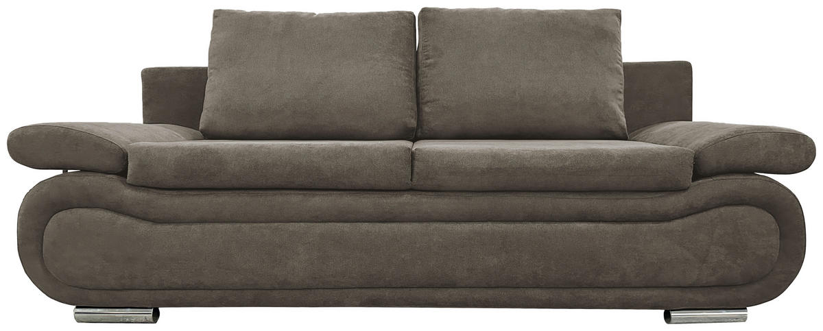 SCHLAFSOFA in Jacquard Braun, Dunkelgrau  - Chromfarben/Dunkelgrau, Design, Textil (200/78/90cm) - Venda