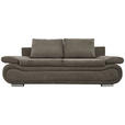 SCHLAFSOFA Jacquard Braun, Dunkelgrau  - Chromfarben/Dunkelgrau, Design, Textil (200/78/90cm) - Venda