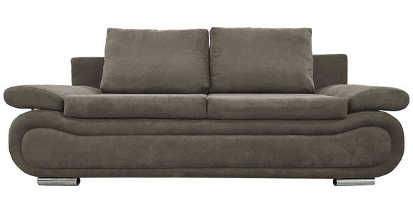 SCHLAFSOFA Jacquard Braun, Dunkelgrau  - Chromfarben/Dunkelgrau, Design, Textil (200/78/90cm) - Venda