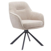 STOL MED ARMSTÖD chenille  - beige/svart, Design, metall/textil (59/87/65cm) - Niels Andersson