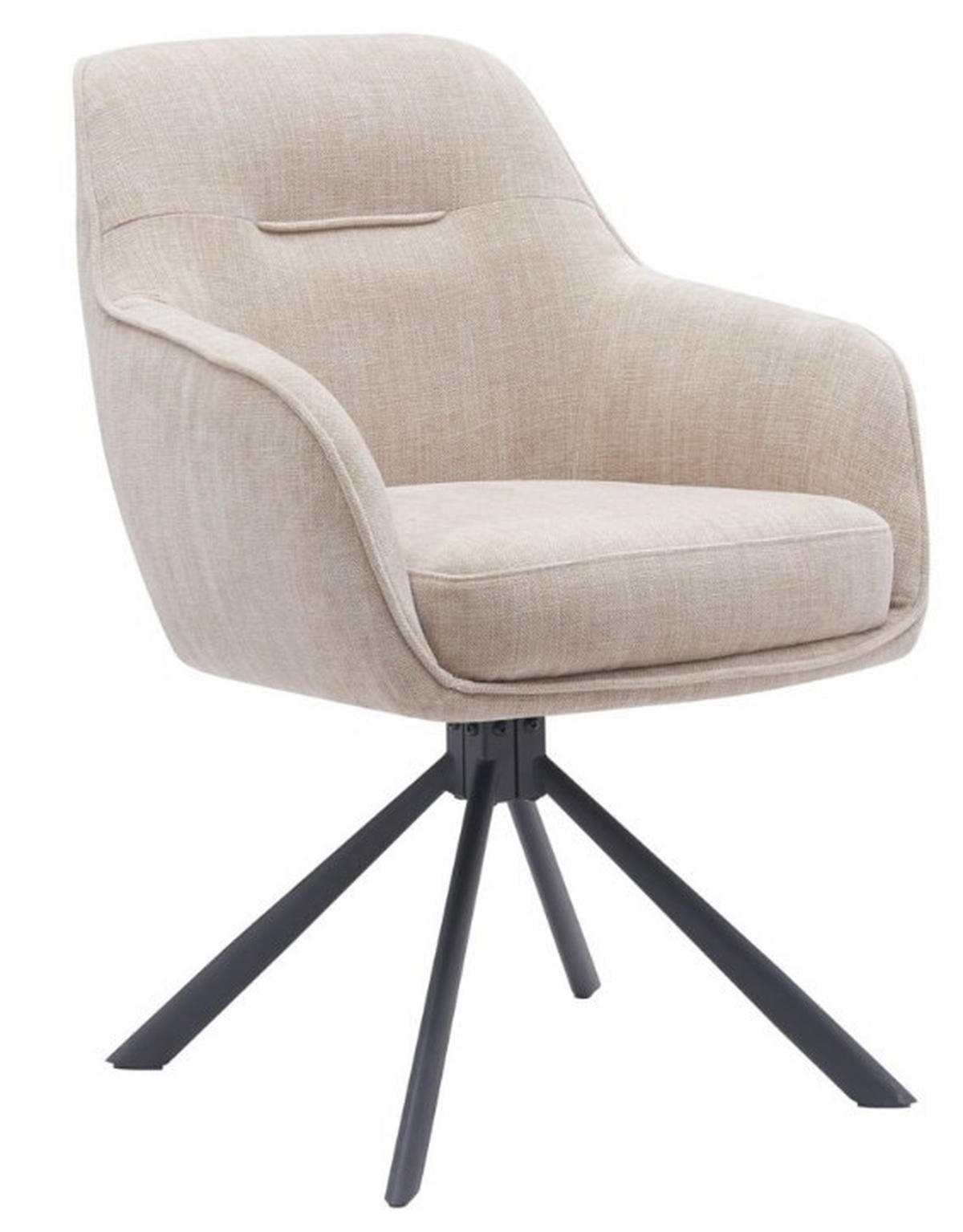 STOL MED ARMSTÖD chenille  - beige/svart, Design, metall/textil (59/87/65cm) - Niels Andersson