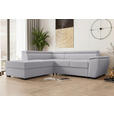 ECKSOFA  in Flachgewebe Grau  - Schwarz/Grau, KONVENTIONELL, Kunststoff/Textil (220/266cm) - Carryhome